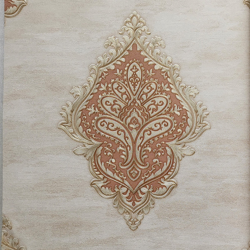 Medallion Jacquard Wallpaper Roll Nostalgic 3D Embossed Wall Decoration in Soft Color Clearhalo 'Vintage wall decor' 'Vintage' 'Wallpaper' Wall Decor' 1284418