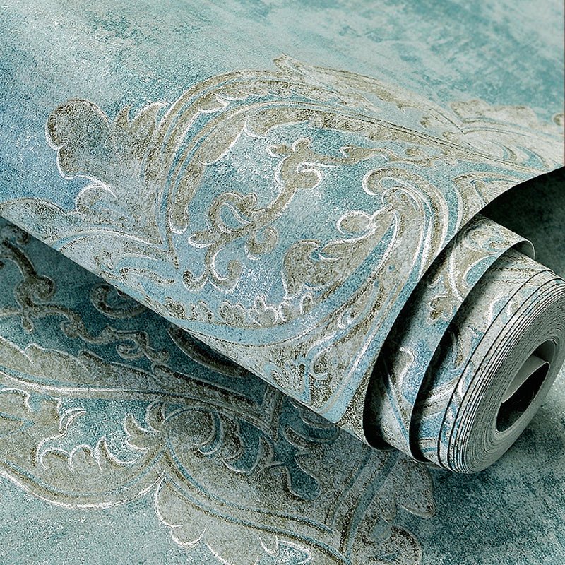 Antique Damask Wallpaper Roll Non-Woven Washable Pastel Color Wall Decor for Home Clearhalo 'Vintage wall decor' 'Vintage' 'Wallpaper' Wall Decor' 1284428