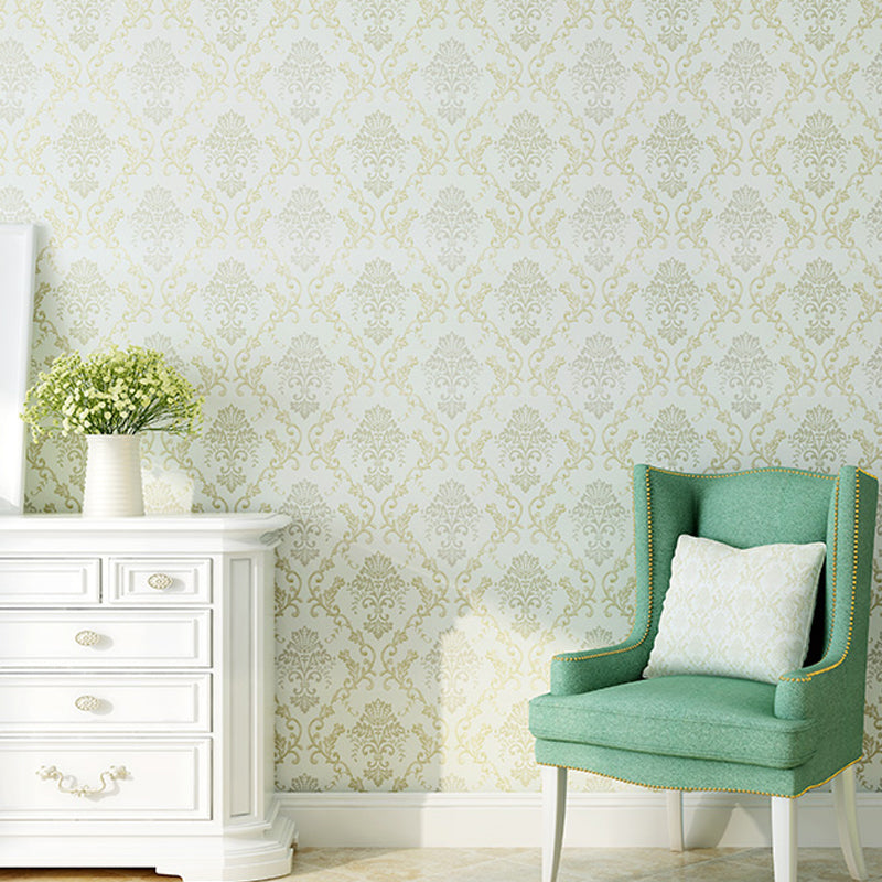 Latticework Jacquard Wallpaper Antique 3D Embossed Wall Covering in Soft Color for Accent Wall Light Green Clearhalo 'Vintage wall decor' 'Vintage' 'Wallpaper' Wall Decor' 1284467
