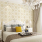 Adhesive European Damask Wallpaper Embossed Removable Pastel Color Wall Decor for Living Room Beige Clearhalo 'Vintage wall decor' 'Vintage' 'Wallpaper' Wall Decor' 1284493