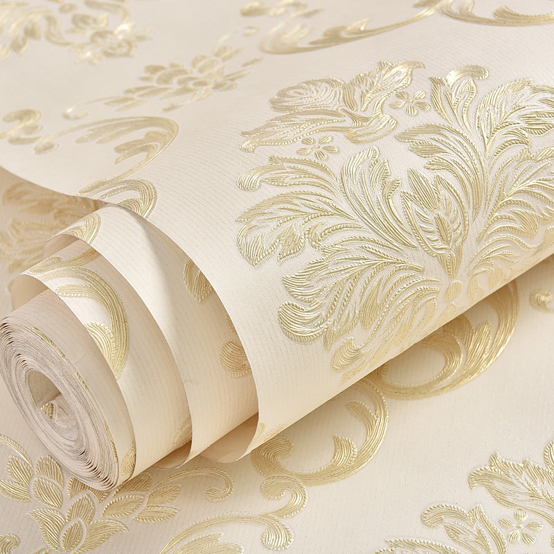Adhesive European Damask Wallpaper Embossed Removable Pastel Color Wall Decor for Living Room Clearhalo 'Vintage wall decor' 'Vintage' 'Wallpaper' Wall Decor' 1284494