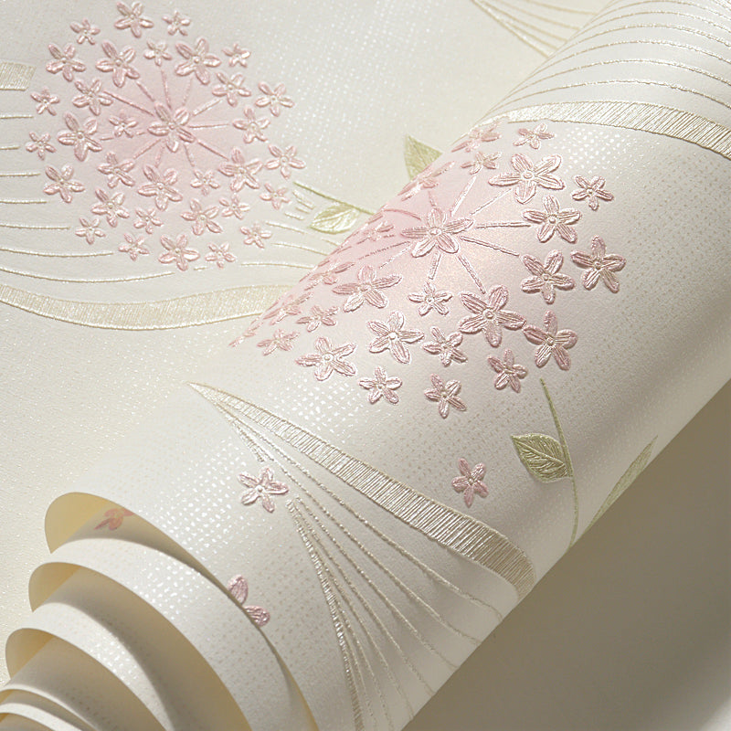 Self-Stick Temporary Dandelion Wallpaper Non-Woven Fabric Country Wall Decor for Bedroom Clearhalo 'Country wall decor' 'Rustic' 'Wallpaper' Wall Decor' 1284641