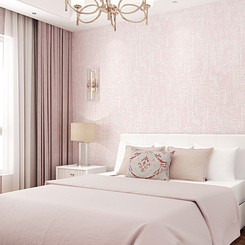 Textured Pastel Color Wallpaper Minimalistic Solid Adhesive Wall Art, Removable, 10' L x 20.5" W Light Pink Clearhalo 'Modern wall decor' 'Modern' 'Wallpaper' Wall Decor' 1284724