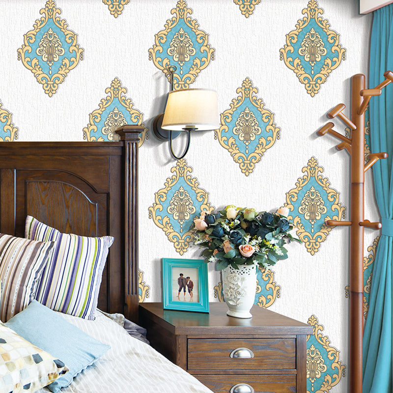 Classic Jacquard Pattern Wallpaper Roll 57.1 sq ft Flock Wall Decor Waterproof Paste-Free Beige Clearhalo 'Decoración Mural' 'Fondo de Pantalla' 'Hogar' 1284747_b5aeb503-9bda-419d-b271-5153fb879018