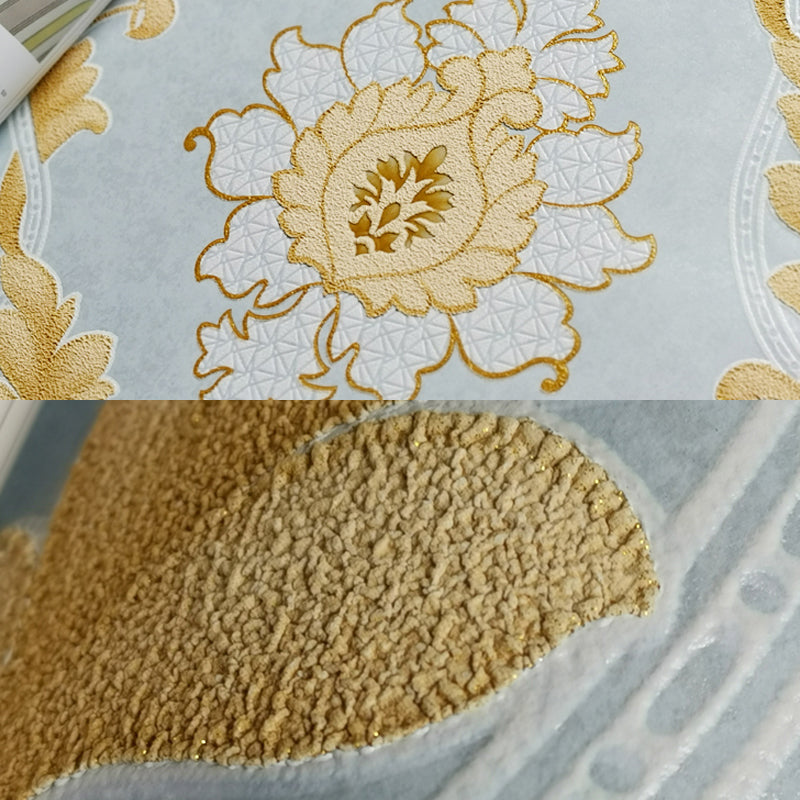 Pastel Color Retro Wallpaper Roll 57.1-sq ft Damask Patterned Wall Art for Living Room Clearhalo 'Vintage wall decor' 'Vintage' 'Wallpaper' Wall Decor' 1284766