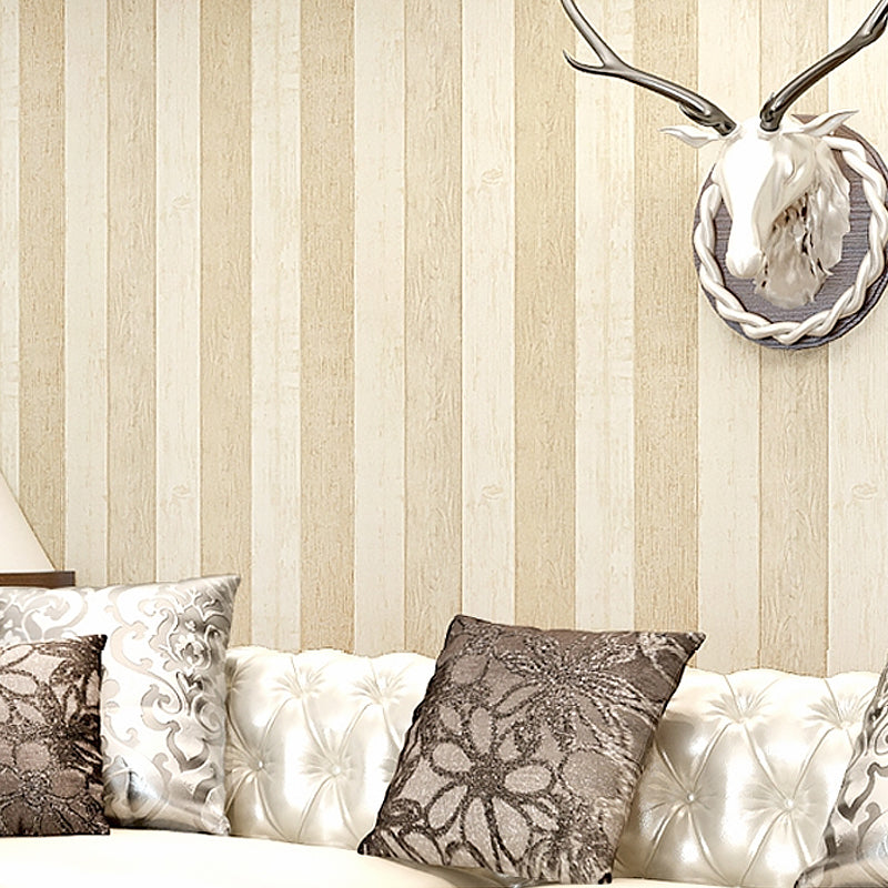 Cottage Wood Plank Wallpaper Pastel Color Bedroom Wall Decoration, 33' L x 20.5" W White Clearhalo 'Country wall decor' 'Rustic' 'Wallpaper' Wall Decor' 1284796