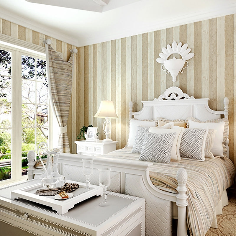 Cottage Wood Plank Wallpaper Pastel Color Bedroom Wall Decoration, 33' L x 20.5" W Clearhalo 'Country wall decor' 'Rustic' 'Wallpaper' Wall Decor' 1284797