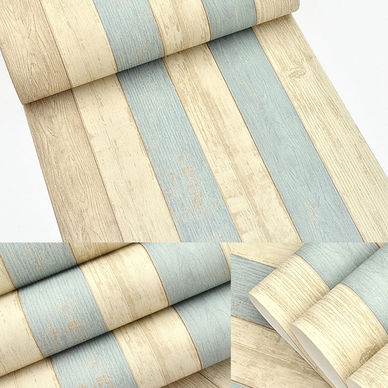 Cottage Wood Plank Wallpaper Pastel Color Bedroom Wall Decoration, 33' L x 20.5" W Clearhalo 'Country wall decor' 'Rustic' 'Wallpaper' Wall Decor' 1284801