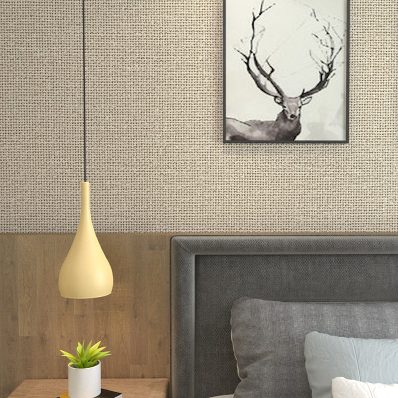 Crisscrossed Rattan Effect Wallpaper Light-Color Japanese Wall Decor for Bedroom Khaki Clearhalo 'Wall Decor' 'Wallpaper' 1284828