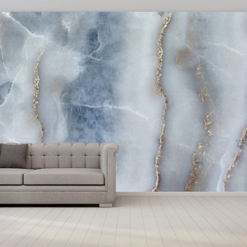Faux Marble Wallpaper Mural Modern Stain Resistant Bedroom Wall Covering, Custom Size Clearhalo 'Wall Decor' 'Wall Mural' 1284858