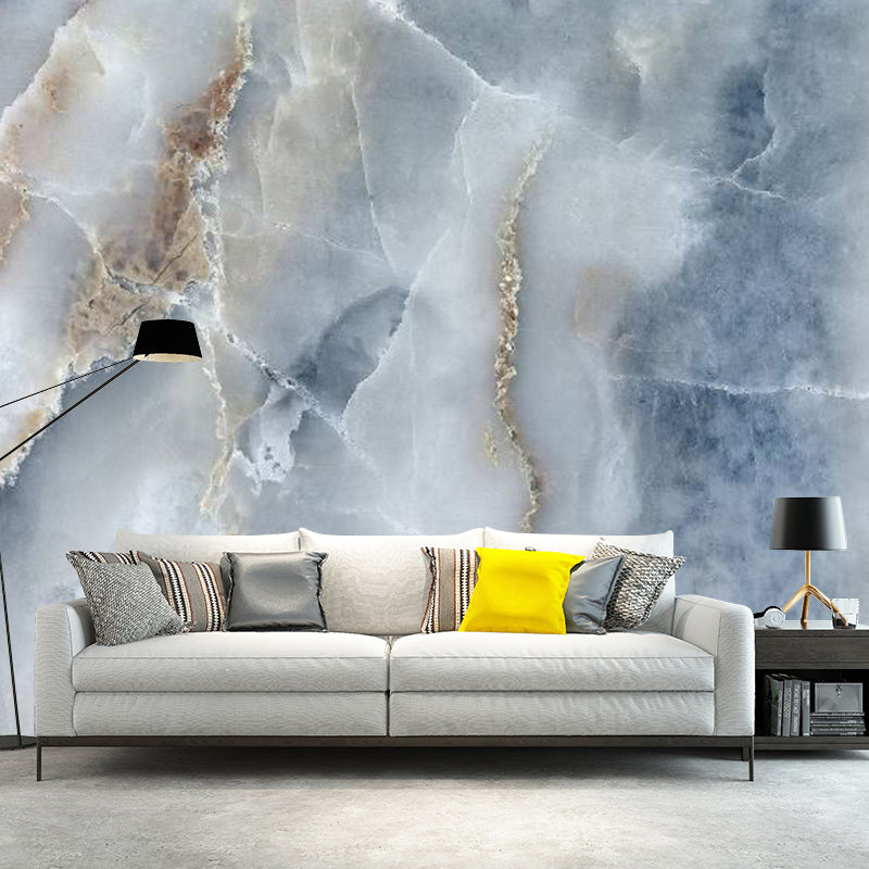 Faux Marble Wallpaper Mural Modern Stain Resistant Bedroom Wall Covering, Custom Size Clearhalo 'Wall Decor' 'Wall Mural' 1284859