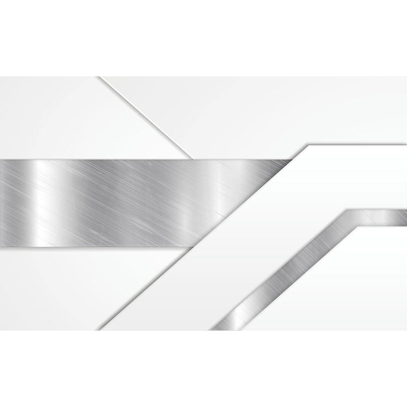 Simplicity Brushed Metal Mural Decal for Bedroom Personalized Wall Art in Silver Clearhalo 'Wall Decor' 'Wall Mural' 1284875