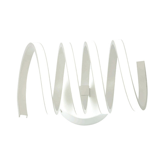 3/4/7 Spiral Acrylic LED Wall Sconce Modern Single Light White Wall Lamp in Warm/White/Natural Light White Four Rings Clearhalo 'Modern wall lights' 'Modern' 'Wall Lamps & Sconces' 'Wall Lights' Lighting' 128514