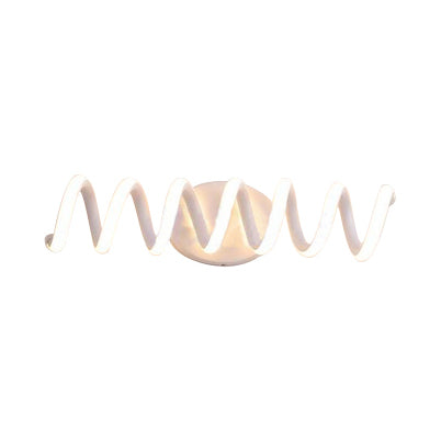 3/4/7 Spiral Acrylic LED Wall Sconce Modern Single Light White Wall Lamp in Warm/White/Natural Light White Seven Rings Clearhalo 'Modern wall lights' 'Modern' 'Wall Lamps & Sconces' 'Wall Lights' Lighting' 128515
