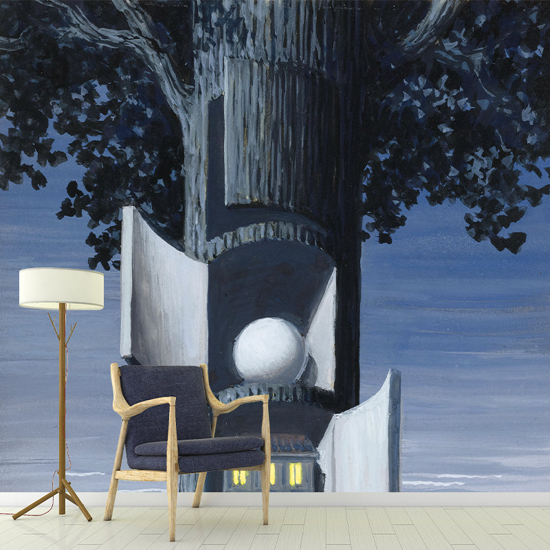 La Voix Du Sang Murals Wallpaper Surreal Non-Woven Fabric Wall Decor in Pastel Color Clearhalo 'Wall Decor' 'Wall Mural' 1285196