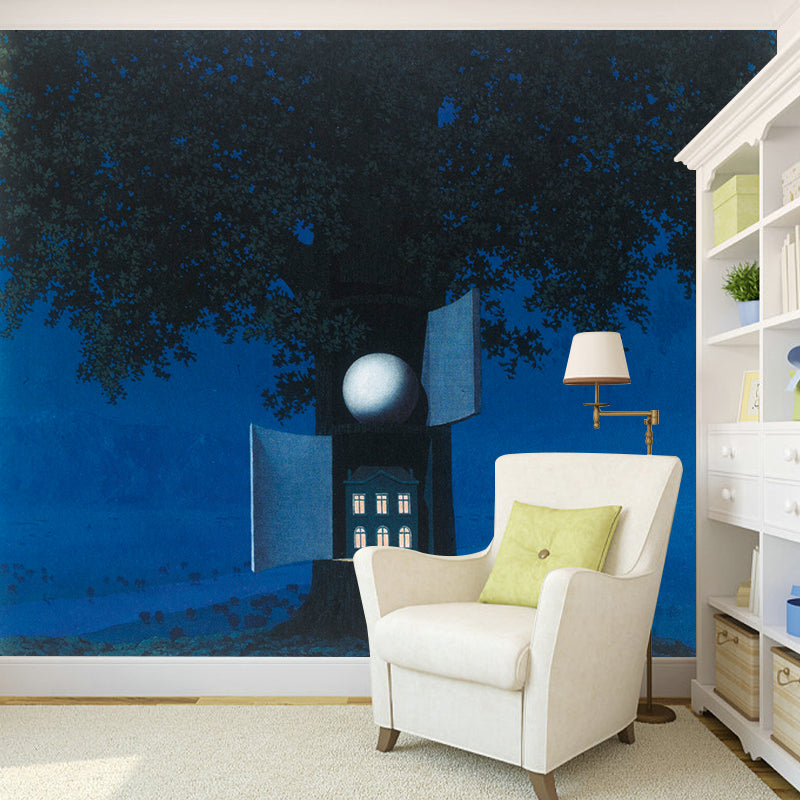 La Voix Du Sang Murals Wallpaper Surreal Non-Woven Fabric Wall Decor in Pastel Color Clearhalo 'Wall Decor' 'Wall Mural' 1285200