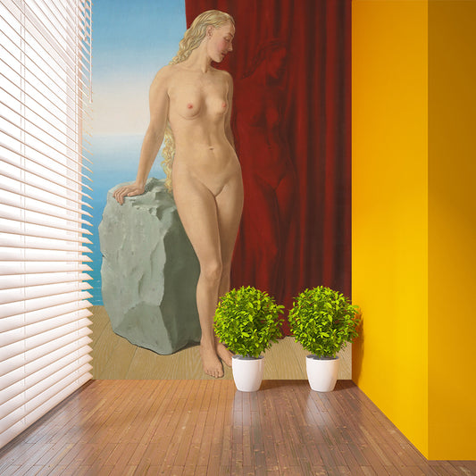 Bare Woman Portrait Wall Murals Surrealism Smooth Surface Wall Covering for Home Clearhalo 'Wall Decor' 'Wall Mural' 1285206