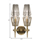 Tapered Clear Glass Wall Mount Light Modernist 1/2 Lights Gold Flush Mount Wall Sconce Clearhalo 'Cast Iron' 'Glass' 'Industrial' 'Modern wall lights' 'Modern' 'Tiffany' 'Traditional wall lights' 'Wall Lamps & Sconces' 'Wall Lights' Lighting' 128522