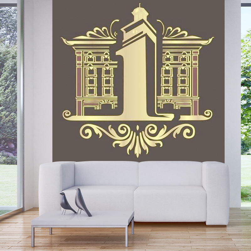 Yellow Manor Printed Murals Decal Water-Proof Contemporary Bedroom Wall Covering Clearhalo 'Wall Decor' 'Wall Mural' 1285408