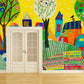 Colorful Childrens Art Wall Murals Full Size Suburbs Drawing Wall Decor for Nursery Clearhalo 'Wall Decor' 'Wall Mural' 1285564