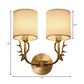 Modernism 1/2 Lights Wall Sconce with Fabric Shade Black/Gold Cylinder Wall Mount Light Fixture with Metal Antler Clearhalo 'Cast Iron' 'Glass' 'Industrial' 'Modern wall lights' 'Modern' 'Tiffany' 'Traditional wall lights' 'Wall Lamps & Sconces' 'Wall Lights' Lighting' 128588