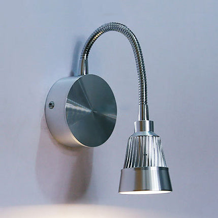 Chrome Conical Wall Lamp Modernist LED Metal Adjustable Reading Wall Sconce in Warm/White Lighting Chrome No Switch Clearhalo 'Cast Iron' 'Glass' 'Industrial' 'Modern wall lights' 'Modern' 'Tiffany' 'Traditional wall lights' 'Wall Lamps & Sconces' 'Wall Lights' Lighting' 128628