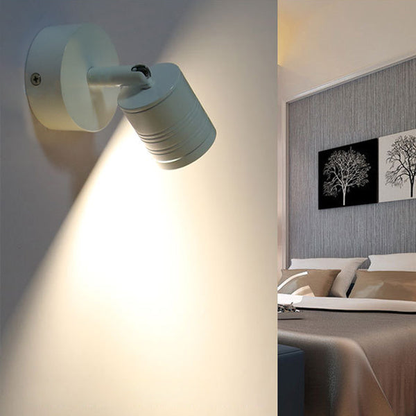 White Cylinder Wall Sconce Lamp Simple Style LED Metal Wall Lighting Fixture in Warm/White Light for Bedside Clearhalo 'Cast Iron' 'Glass' 'Industrial' 'Modern wall lights' 'Modern' 'Tiffany' 'Traditional wall lights' 'Wall Lamps & Sconces' 'Wall Lights' Lighting' 128687