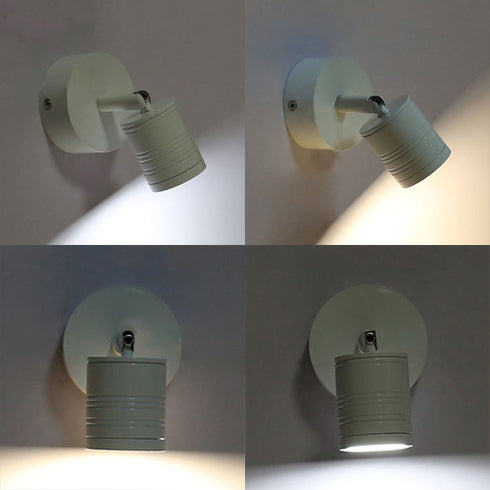 White Cylinder Wall Sconce Lamp Simple Style LED Metal Wall Lighting Fixture in Warm/White Light for Bedside Clearhalo 'Cast Iron' 'Glass' 'Industrial' 'Modern wall lights' 'Modern' 'Tiffany' 'Traditional wall lights' 'Wall Lamps & Sconces' 'Wall Lights' Lighting' 128689