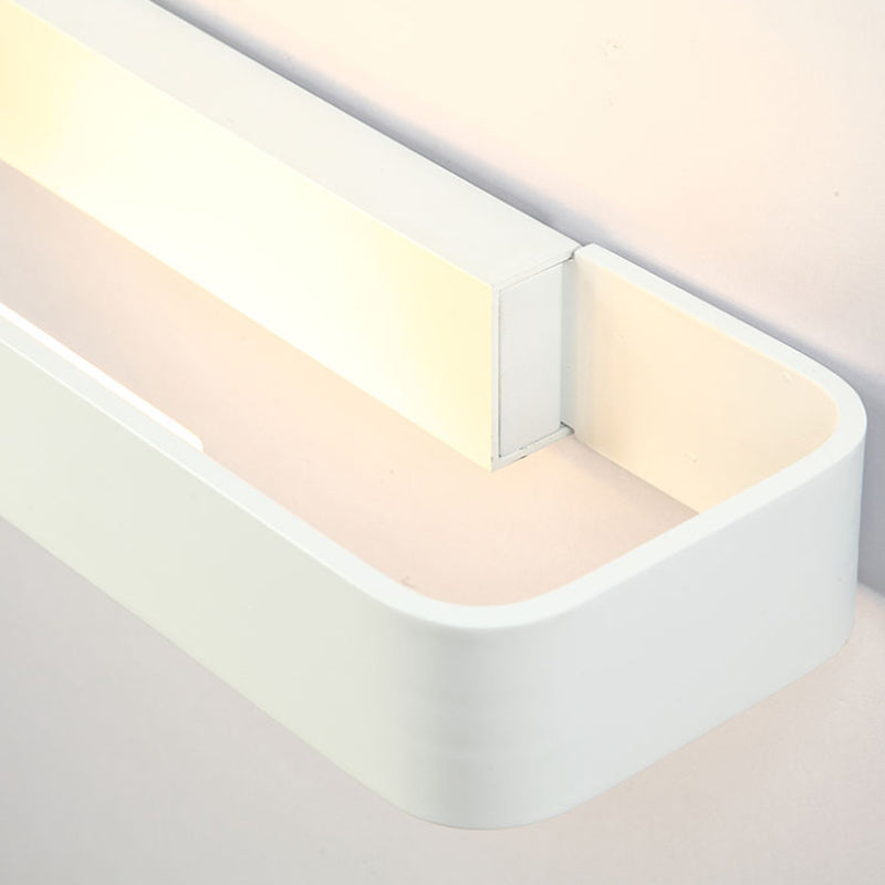 Rectangular Living Room Wall Sconce Fixture Aluminum 12"/16" Dia LED Minimalism Wall Mounted Lamp in Black/White Clearhalo 'Cast Iron' 'Glass' 'Industrial' 'Modern wall lights' 'Modern' 'Tiffany' 'Traditional wall lights' 'Wall Lamps & Sconces' 'Wall Lights' Lighting' 128713