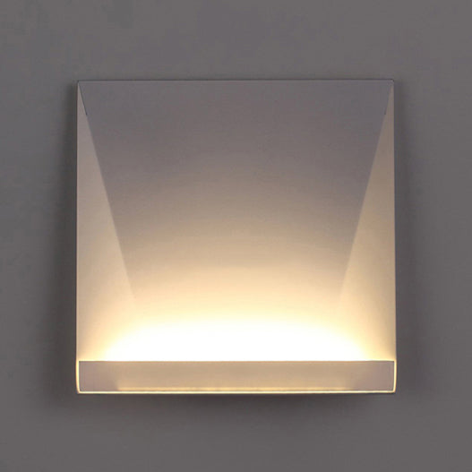 Geometric Metal Wall Lamp Simplistic Style LED White Wall Light Sconce in Warm/White Lighting for Bedroom White Warm C Clearhalo 'Cast Iron' 'Glass' 'Industrial' 'Modern wall lights' 'Modern' 'Tiffany' 'Traditional wall lights' 'Wall Lamps & Sconces' 'Wall Lights' Lighting' 128736