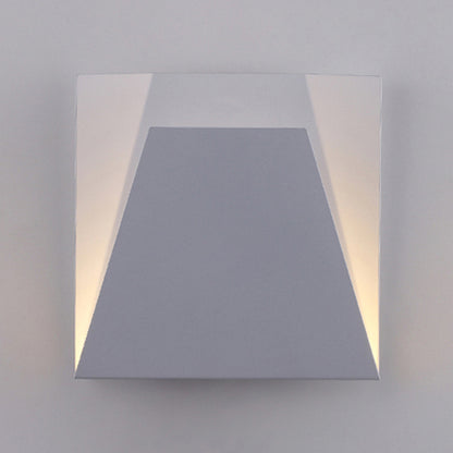 Geometric Metal Wall Lamp Simplistic Style LED White Wall Light Sconce in Warm/White Lighting for Bedroom White Warm B Clearhalo 'Cast Iron' 'Glass' 'Industrial' 'Modern wall lights' 'Modern' 'Tiffany' 'Traditional wall lights' 'Wall Lamps & Sconces' 'Wall Lights' Lighting' 128742