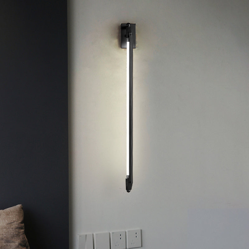 Brass/Black Linear Wall Light Fixture Modern Stylish 1 Light Aluminum Adjustable Sconce Lighting for Living Room Black Clearhalo 'Cast Iron' 'Glass' 'Industrial' 'Modern wall lights' 'Modern' 'Tiffany' 'Traditional wall lights' 'Wall Lamps & Sconces' 'Wall Lights' Lighting' 128781