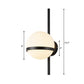 Black/Gold Vertical Wall Sconce Fixture Modern 1 Head Metal Wall Lamp with Orbit Opal Glass Shade, 6"/8" Width Clearhalo 'Cast Iron' 'Glass' 'Industrial' 'Modern wall lights' 'Modern' 'Tiffany' 'Traditional wall lights' 'Wall Lamps & Sconces' 'Wall Lights' Lighting' 128801