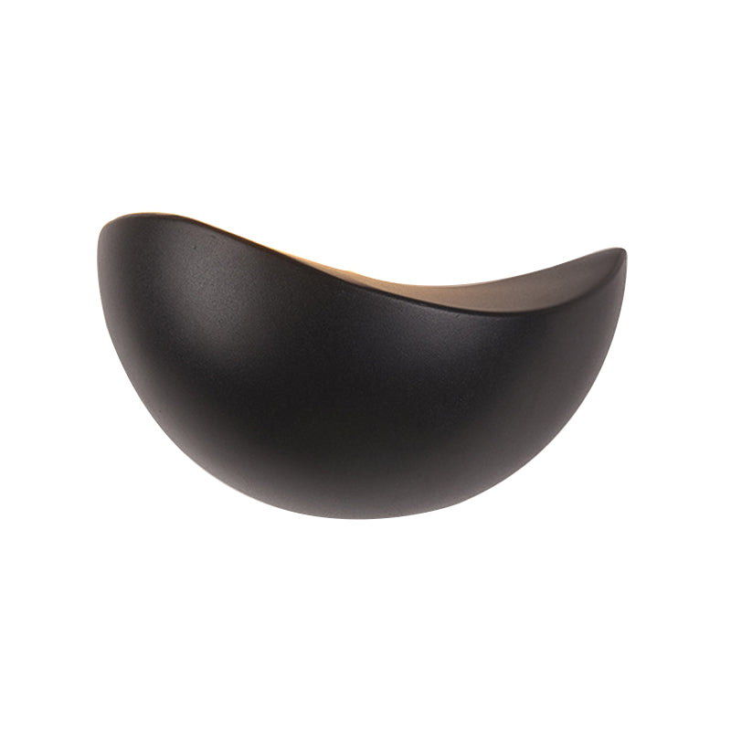 Waveforms Metallic Wall Washer Light Simple Style LED Black/White Finish Wall Sconce in Warm/White Lighting for Bedside Clearhalo 'Cast Iron' 'Glass' 'Industrial' 'Modern wall lights' 'Modern' 'Tiffany' 'Traditional wall lights' 'Wall Lamps & Sconces' 'Wall Lights' Lighting' 128841