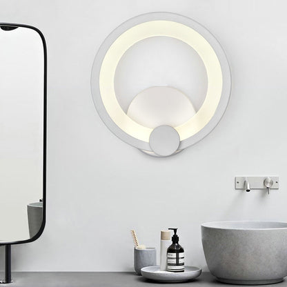 Circular Acrylic Sconce Light Modernism LED 7.5"/10" Dia White Wall Lamp in Warm/White Light White Clearhalo 'Modern wall lights' 'Modern' 'Wall Lamps & Sconces' 'Wall Lights' Lighting' 128896