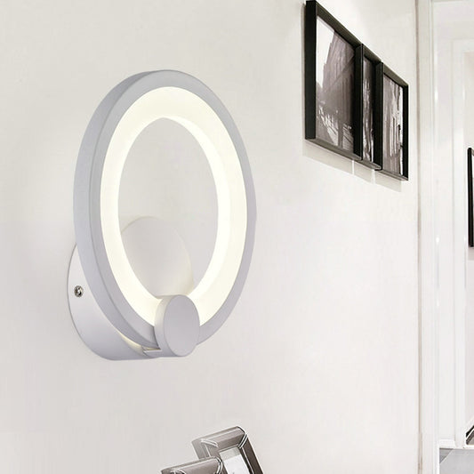 Circular Acrylic Sconce Light Modernism LED 7.5"/10" Dia White Wall Lamp in Warm/White Light Clearhalo 'Modern wall lights' 'Modern' 'Wall Lamps & Sconces' 'Wall Lights' Lighting' 128897