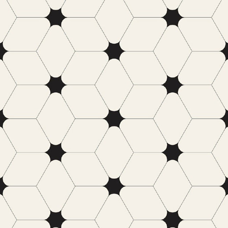 Geometric Cube and Star Mural Decal Minimalistic Non-Woven Cloth Wall Covering in Black-White Clearhalo 'Wall Decor' 'Wall Mural' 1289109