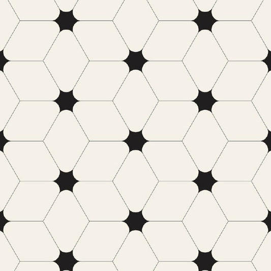 Geometric Cube and Star Mural Decal Minimalistic Non-Woven Cloth Wall Covering in Black-White Clearhalo 'Wall Decor' 'Wall Mural' 1289109