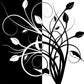Swirled Flower Buds Mural Wallpaper Black-White Minimalistic Wall Art for Bedroom Clearhalo 'Wall Decor' 'Wall Mural' 1289154