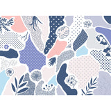 Bohemian Botanix Flower Wall Mural Decal Grey-Purple Water-Proof Wall Covering for Bedroom Clearhalo 'Wall Decor' 'Wall Mural' 1289219