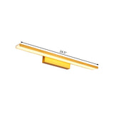 Aluminum Slim Rectangle Vanity Lighting Modern 16.5"/24.5" Dia LED Golden Wall Mounted Light in Warm/White Light for Bathroom Clearhalo 'Cast Iron' 'Glass' 'Industrial' 'Modern wall lights' 'Modern' 'Tiffany' 'Traditional wall lights' 'Wall Lamps & Sconces' 'Wall Lights' Lighting' 128928