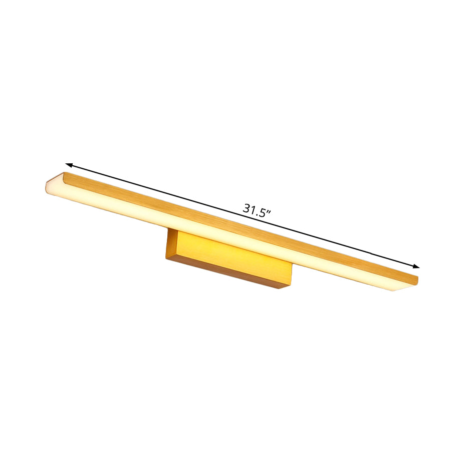Aluminum Slim Rectangle Vanity Lighting Modern 16.5"/24.5" Dia LED Golden Wall Mounted Light in Warm/White Light for Bathroom Clearhalo 'Cast Iron' 'Glass' 'Industrial' 'Modern wall lights' 'Modern' 'Tiffany' 'Traditional wall lights' 'Wall Lamps & Sconces' 'Wall Lights' Lighting' 128929