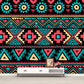 Boho-Chic Seamless Pattern Murals Red-Yellow-Green Bedroom Wall Covering, Custom Print Clearhalo 'Wall Decor' 'Wall Mural' 1289318