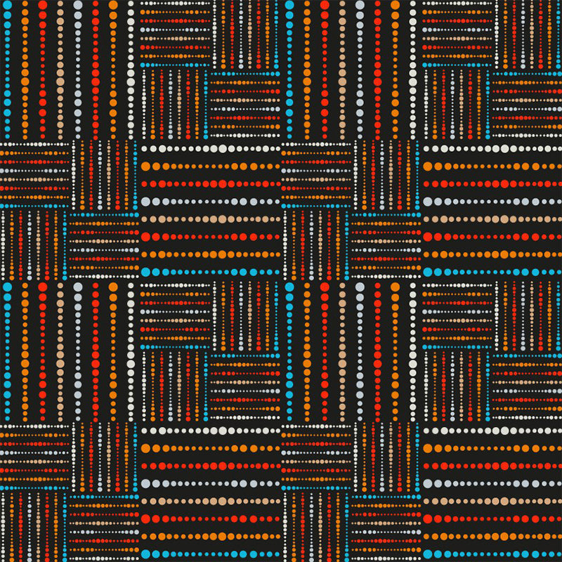 Boho Beaded Check Mural Wallpaper Orange-Blue Stain Resistant Wall Decor for Home Clearhalo 'Wall Decor' 'Wall Mural' 1289404