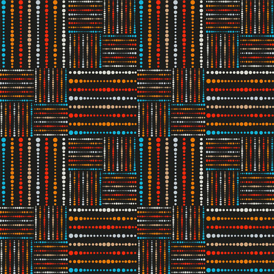 Boho Beaded Check Mural Wallpaper Orange-Blue Stain Resistant Wall Decor for Home Clearhalo 'Wall Decor' 'Wall Mural' 1289404