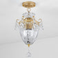 Crystal Draping Clear Ceiling Mounted Light Lantern 1 Bulb Modern Semi-Flush Mount Light Clearhalo 'Ceiling Lights' 'Close To Ceiling Lights' 'Close to ceiling' 'Semi-flushmount' Lighting' 1289588