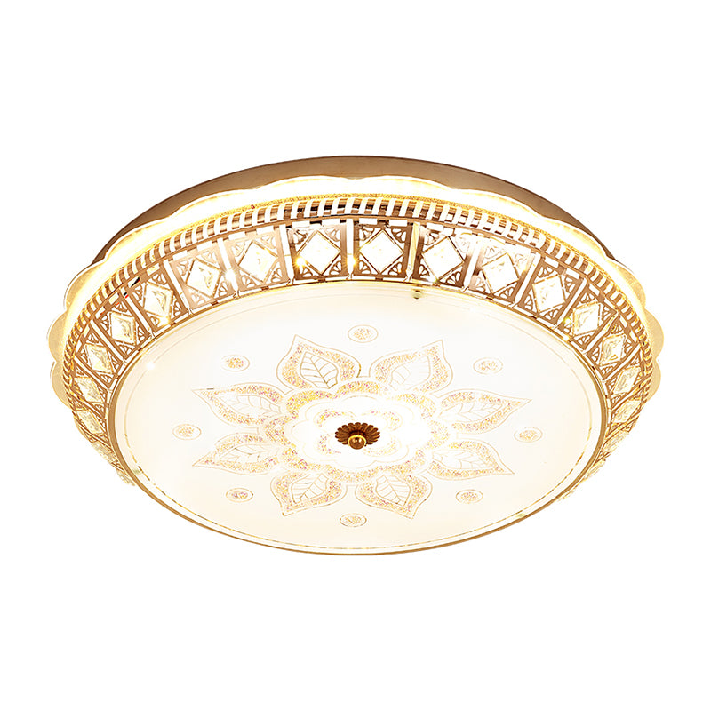 LED Ceiling Light Flush Mount with Bowl Crystal Contemporary Bedroom Flush Mount Lamp - Clearhalo - 'Ceiling Lights' - 'Close To Ceiling Lights' - 'Close to ceiling' - 'Flush mount' - Lighting' - 1289627