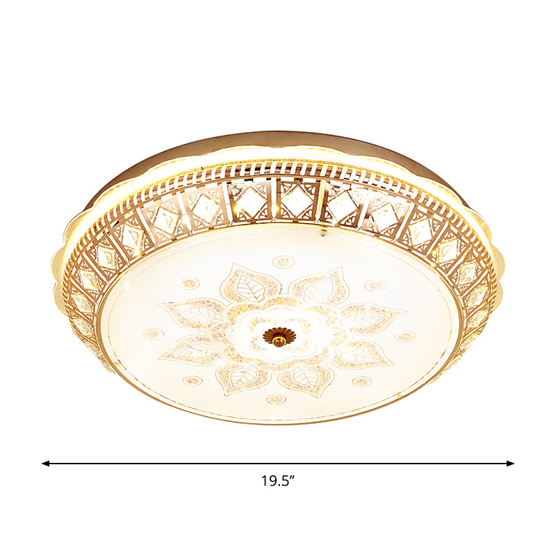 LED Ceiling Light Flush Mount with Bowl Crystal Contemporary Bedroom Flush Mount Lamp - Clearhalo - 'Ceiling Lights' - 'Close To Ceiling Lights' - 'Close to ceiling' - 'Flush mount' - Lighting' - 1289628