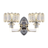 2 Bulbs Drum Wall Lamp Modern Clear Crystal Wall Mounted Light Fixture for Bedchamber Clearhalo 'Wall Lamps & Sconces' 'Wall Lights' Lighting' 1289736