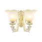 Bell Cream Glass Wall Lighting Ideas Vintage 2 Bulbs Bedroom Wall Sconce in White Clearhalo 'Wall Lamps & Sconces' 'Wall Lights' Lighting' 1289834